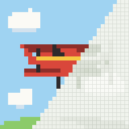 Little biplane, partly coloured