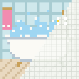Bubble bath, partly coloured