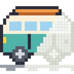 Camper van, partly coloured