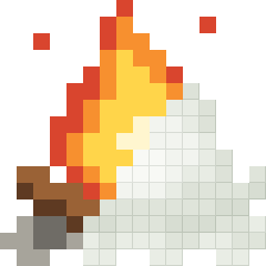 Campfire, partly coloured