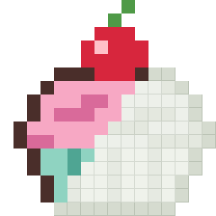 Cherry cupcake, partly coloured