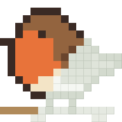Garden robin, partly coloured