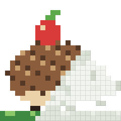 Hedgehog with an apple, partly coloured