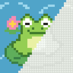 Frog on a lily pad, partly coloured