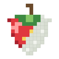 Strawberry, partly coloured