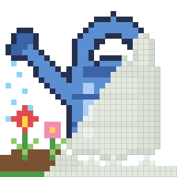 Watering can, partly coloured